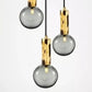 Alex Price Pendant lights Kyoto 3 Drop Pendant Light Brass with White, Smoked or Clear Glass
