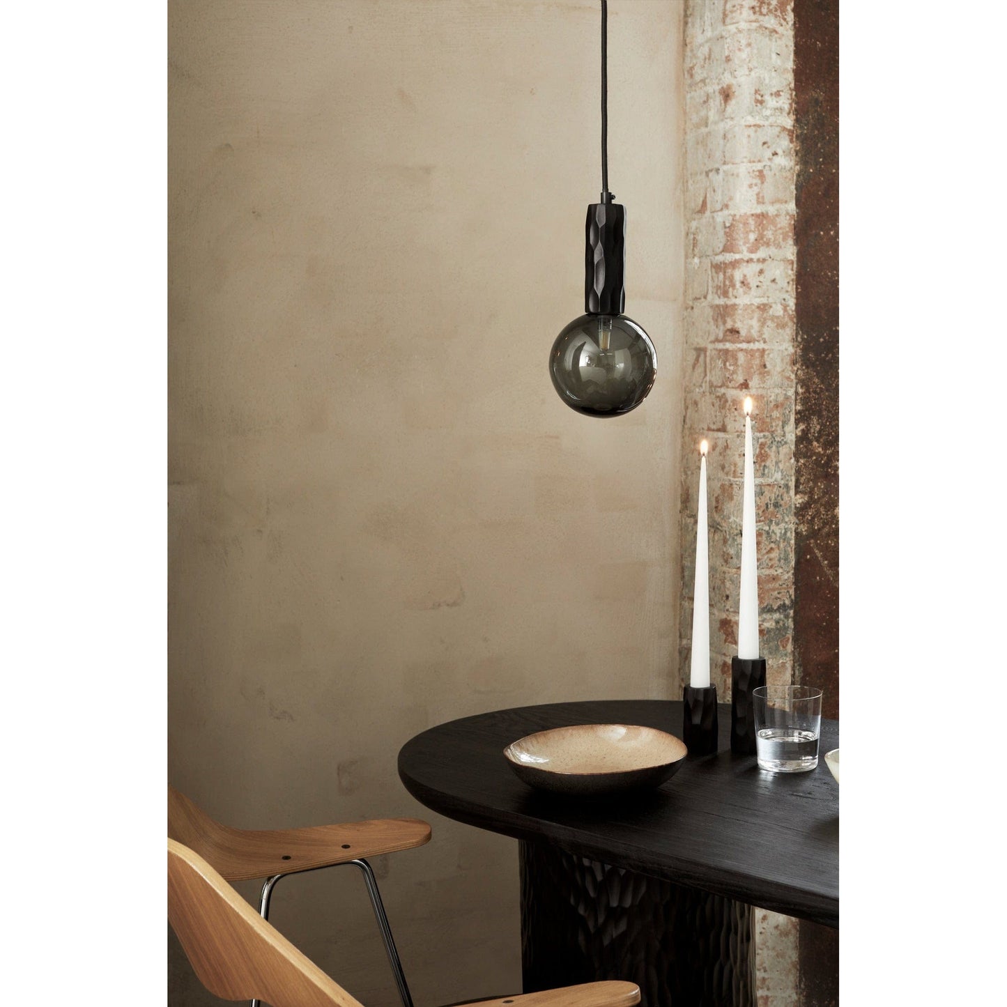 Alex Price Pendant lights Smoked Glass KYOTO Pendant Light Black with White, Smoked or Clear Glass