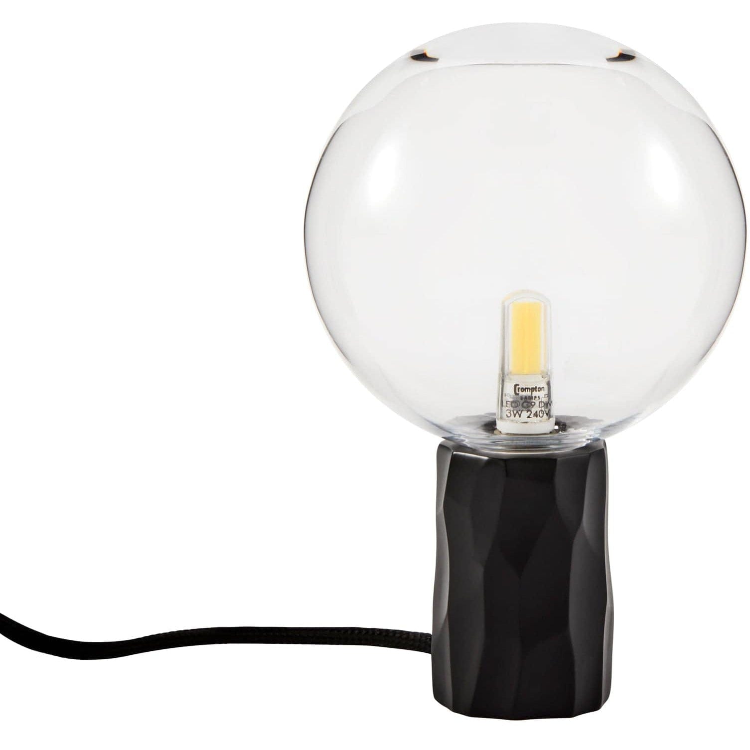 Alex Price Table Lamp Clear Glass KYOTO Table Lamp Black with White, Smoked or Clear Glass