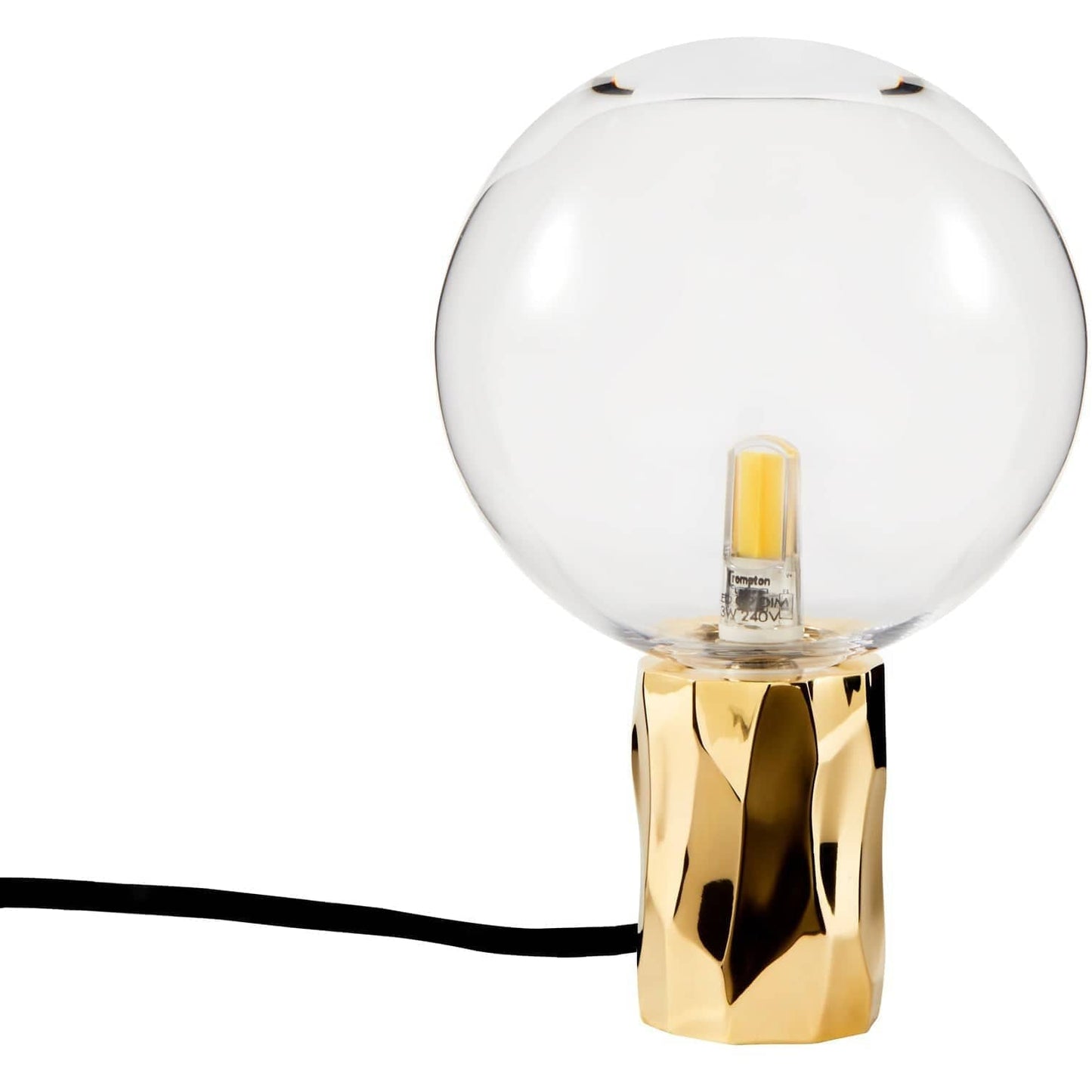 Alex Price Table Lamp Clear Glass KYOTO Table Lamp Brass with White, Smoked or Clear Glass