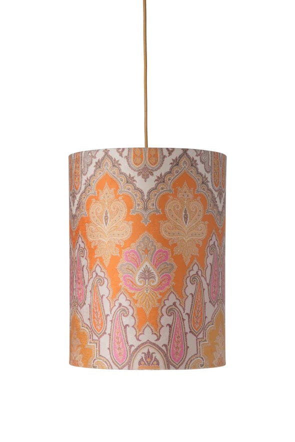 Ebb&Flow Lamp shade Brocade Yellow/Pink Hand-crafted Fabric Ceiling or Pendant Lampshade - H-D range