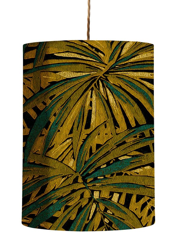 Ebb&Flow Lamp shade Leaves Maize Hand-crafted Fabric Ceiling or Pendant Lampshade - H-D range