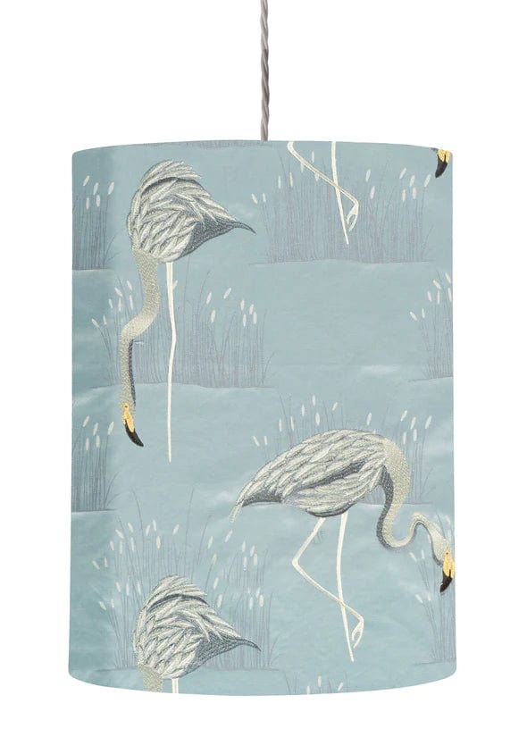 Ebb&Flow Lamp shade Salinas Glacier/Silver Hand-crafted Fabric Ceiling or Pendant Lampshade - H-D range
