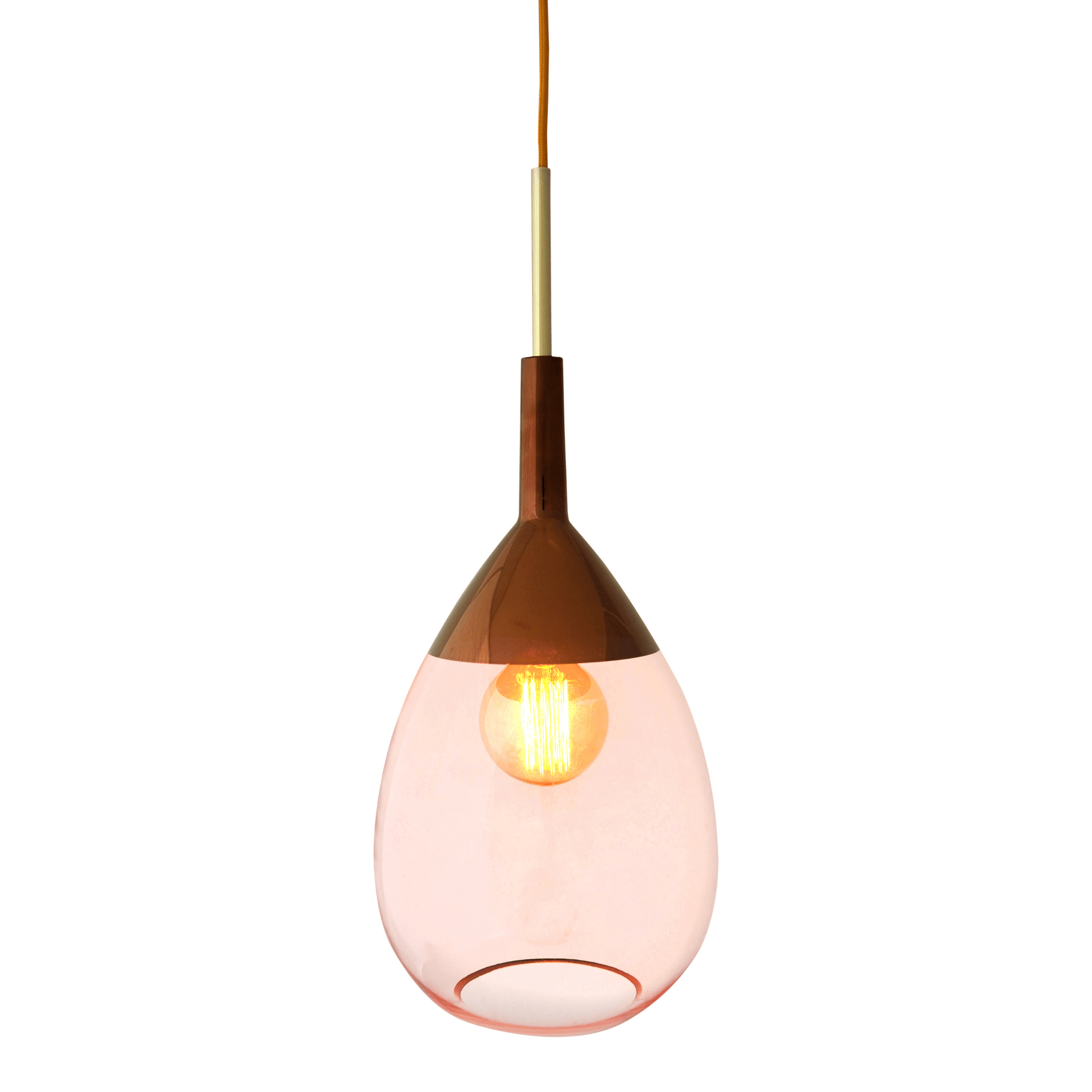 Ebb&Flow Pendant lights Bright coral/copper trim Lute Pendant Light, medium