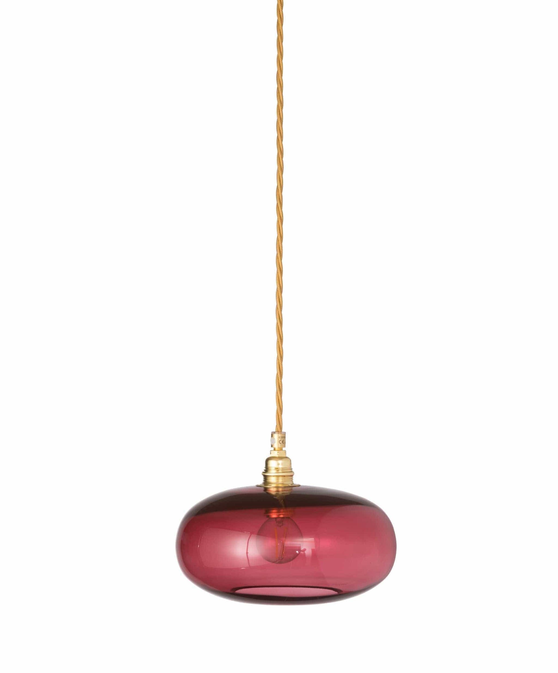 Ebb&Flow Pendant lights Bright coral with gold fittings Horizon Mouth-Blown Glass Pendant Light, small