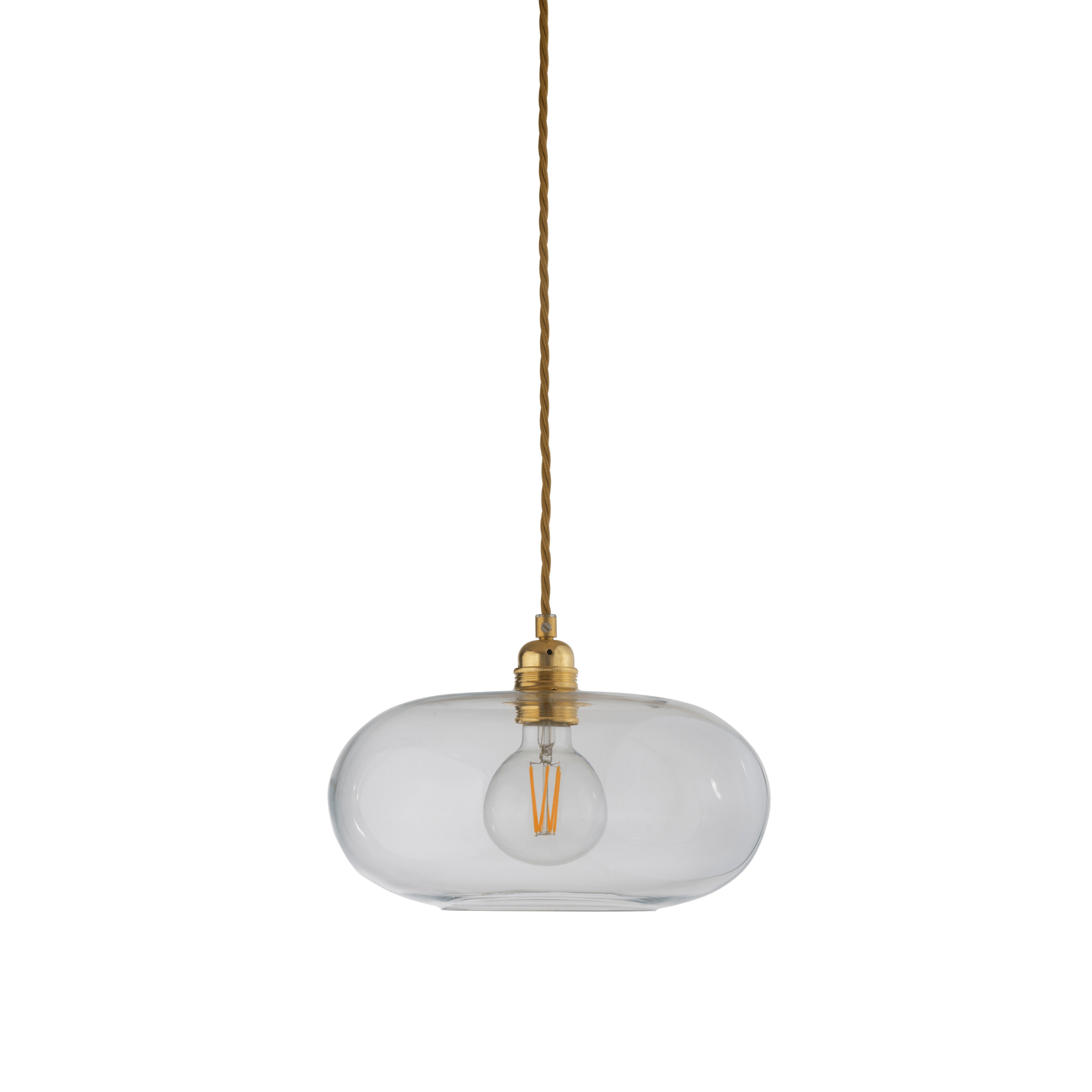 Ebb&Flow Pendant lights Clear with gold fitting Medium Horizon Mouth-Blown Glass Pendant Light