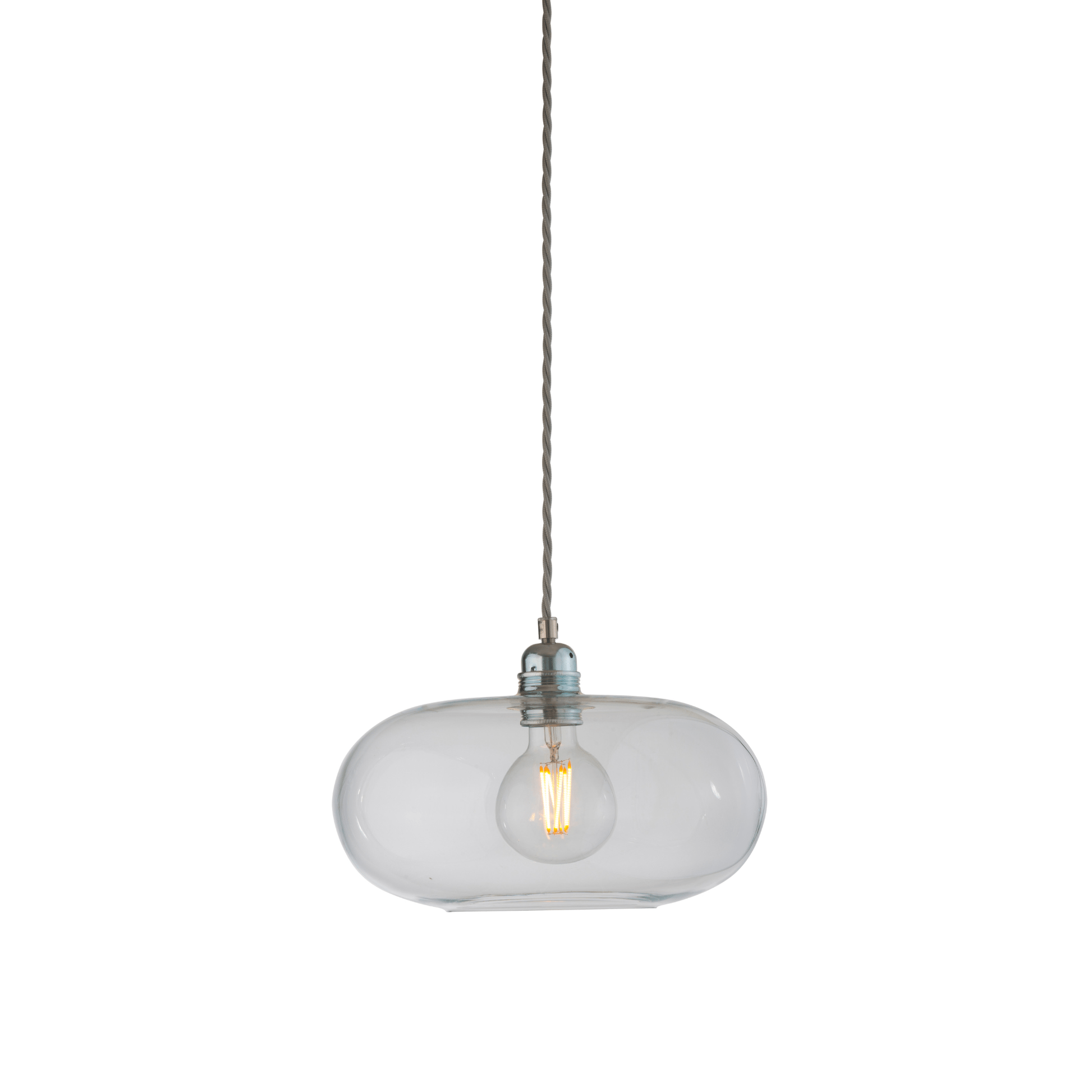 Ebb&Flow Pendant lights Clear with silver fitting Medium Horizon Mouth-Blown Glass Pendant Light