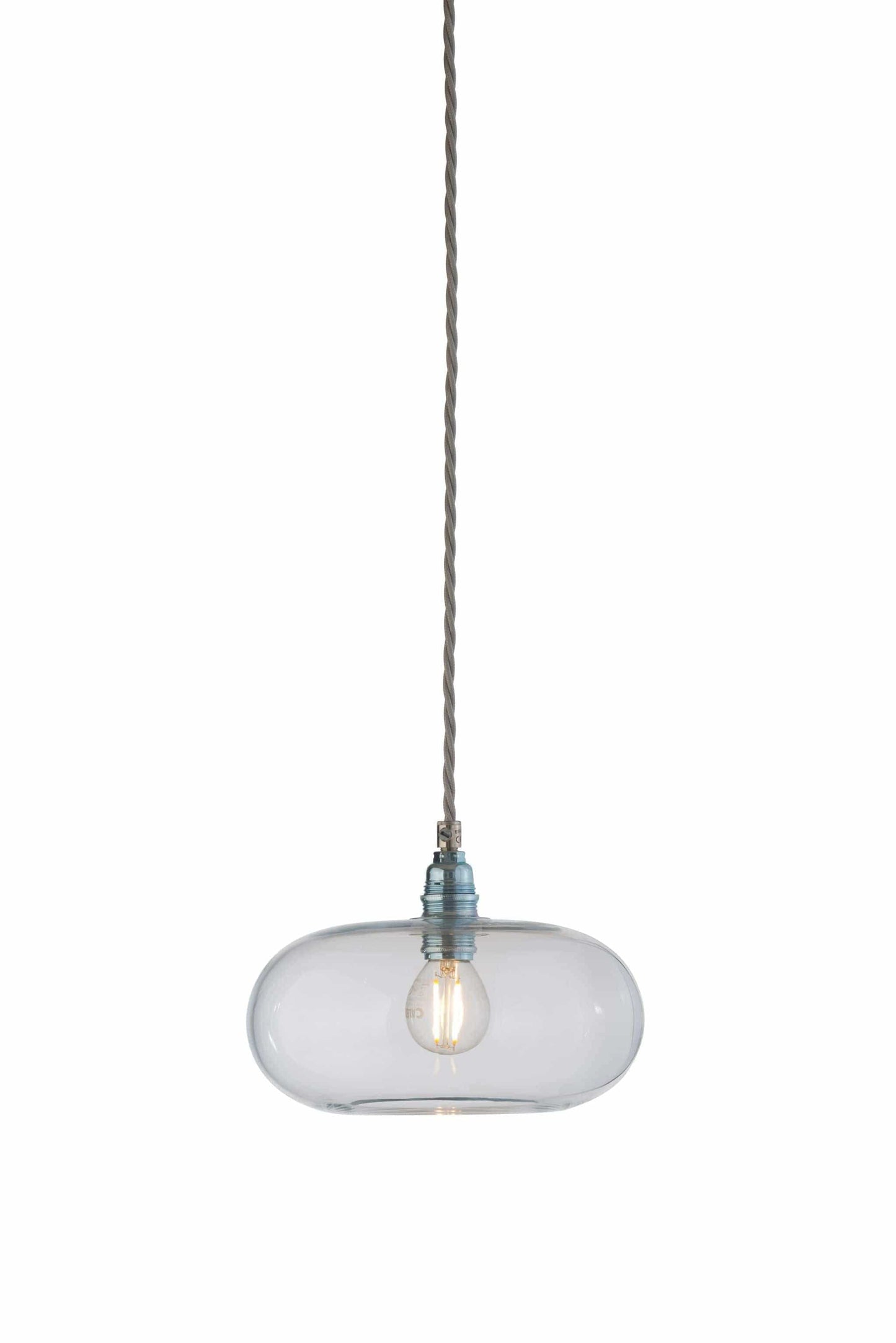 Ebb&Flow Pendant lights Clear with silver fittings Horizon Mouth-Blown Glass Pendant Light, small