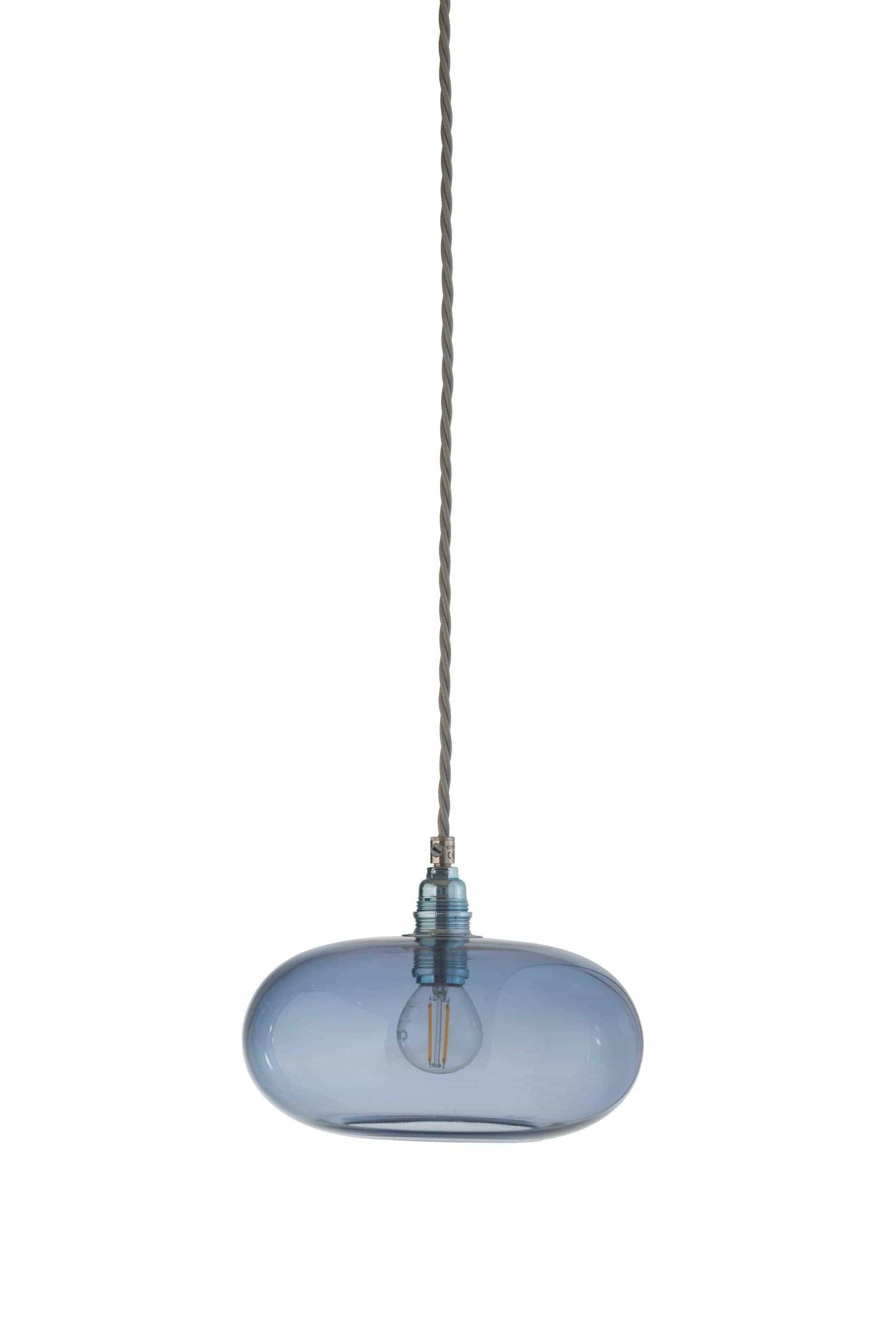 Ebb&Flow Pendant lights Deep blue with silver fittings Horizon Mouth-Blown Glass Pendant Light, small
