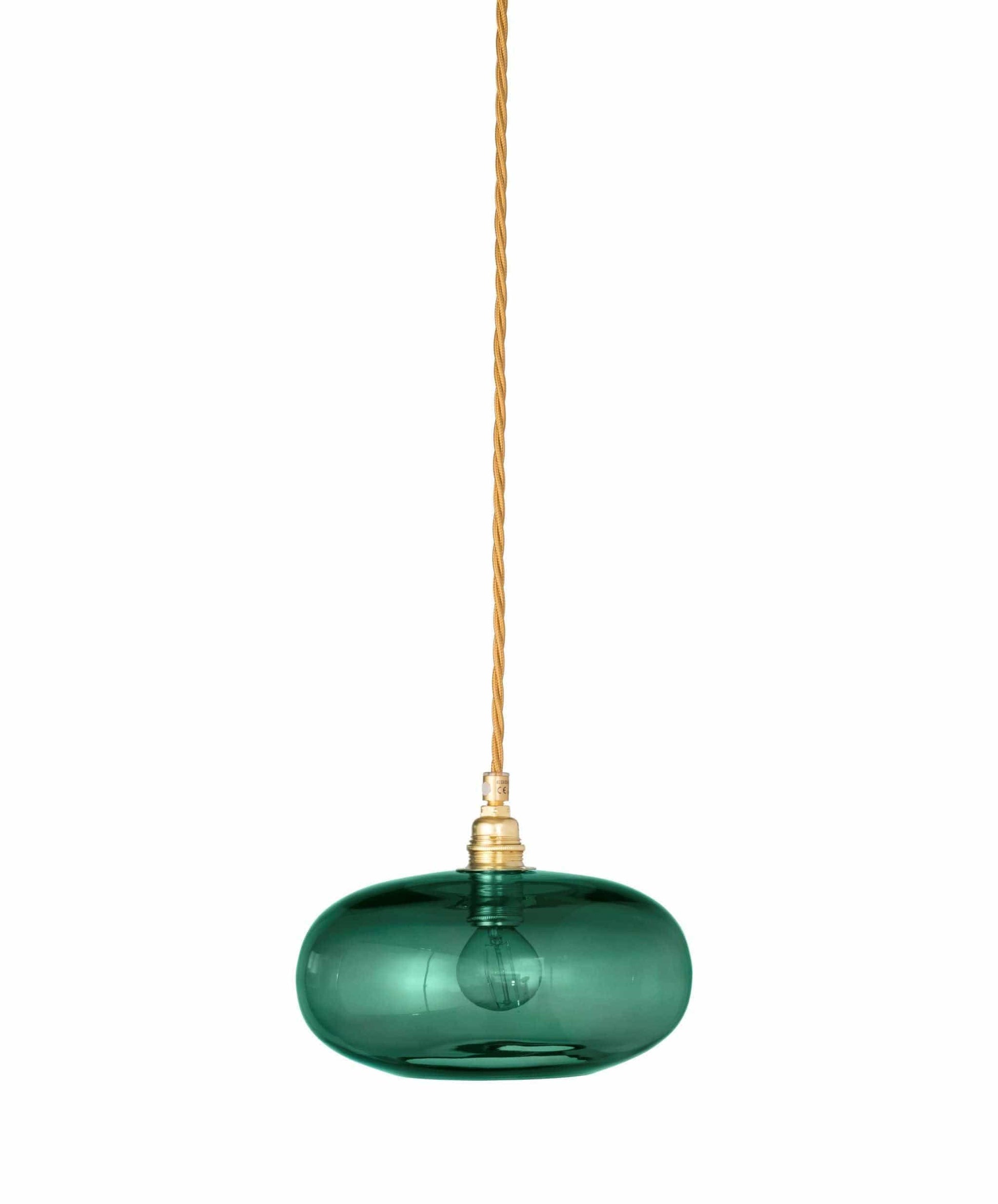 Ebb&Flow Pendant lights Ivy green with gold fittings Horizon Mouth-Blown Glass Pendant Light, small