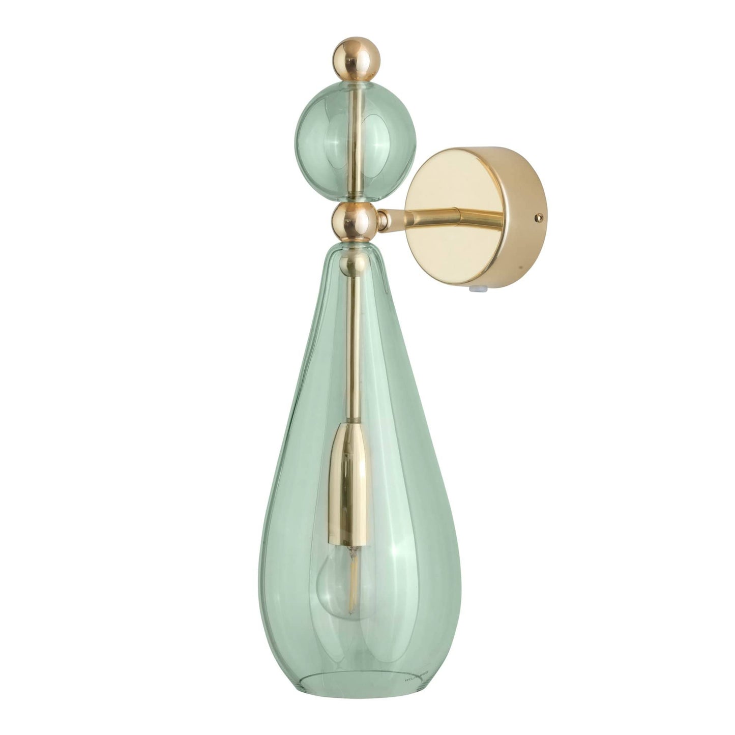 Ebb&Flow Wall Lights Forest green with gold finish Smykke Mouth Blown Glass Wall Lamp, various colours