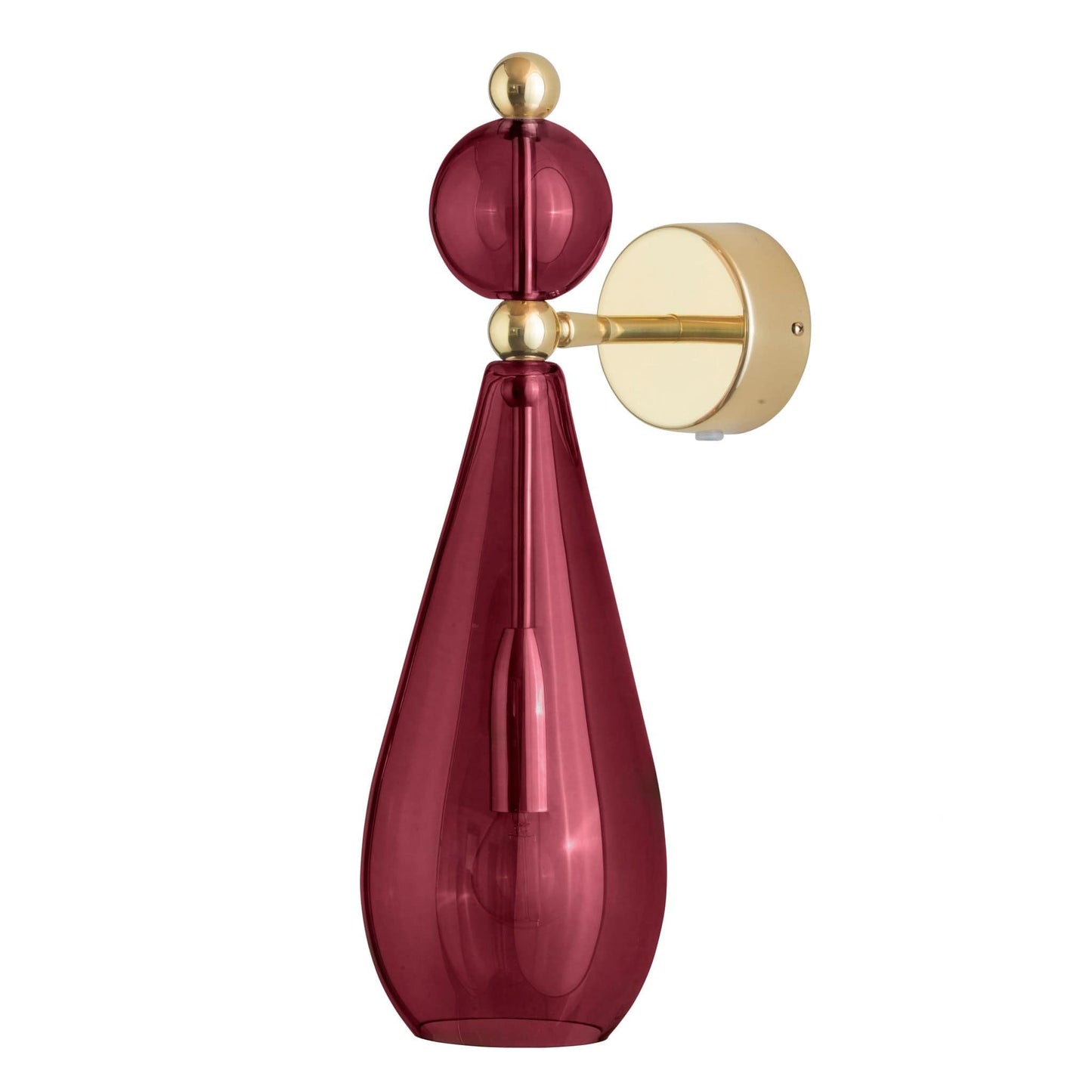 Ebb&Flow Wall Lights Ruby with gold finish Smykke Mouth Blown Glass Wall Lamp, various colours