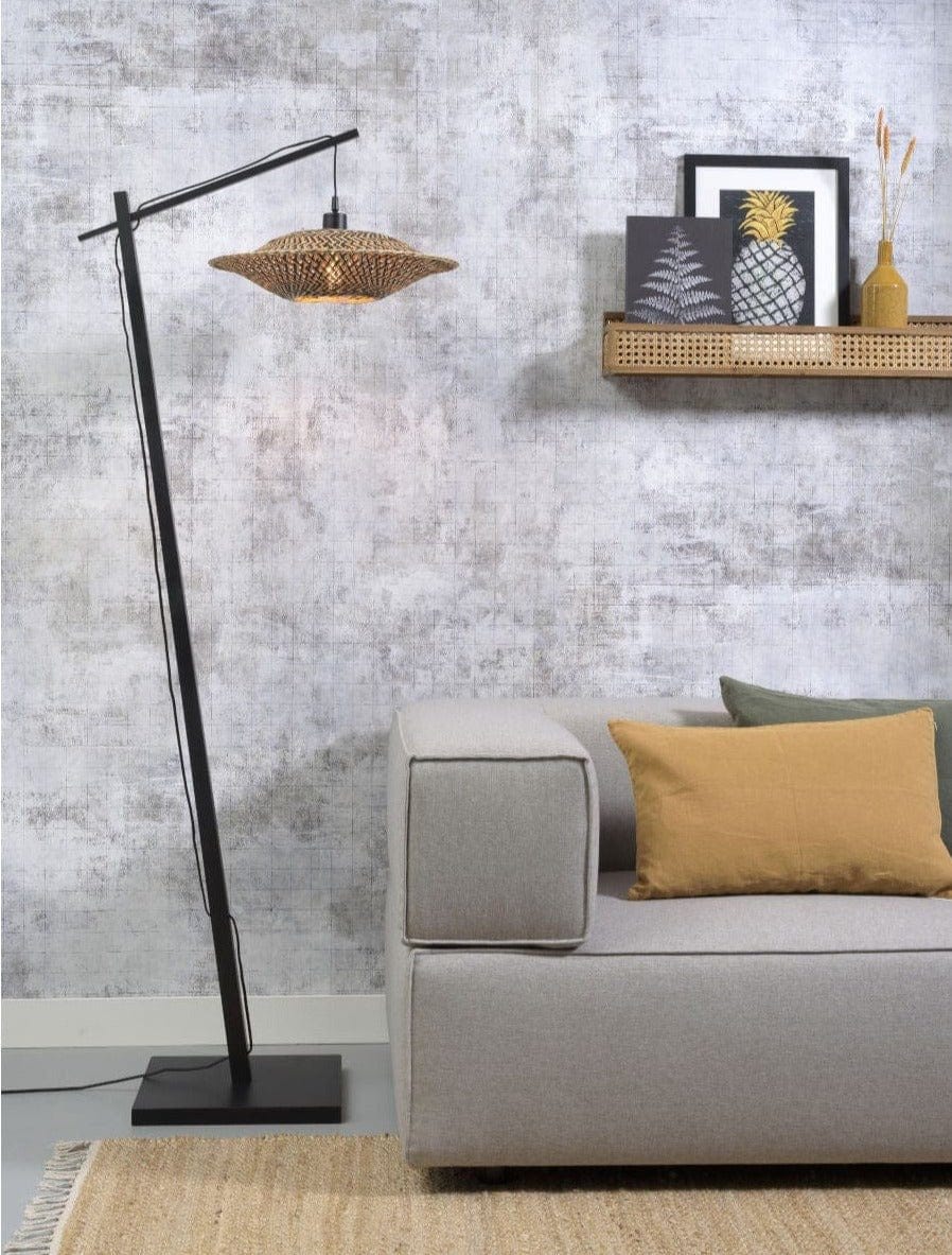Good&Mojo Floor Lamp Bali Floor Lamp, Black or Natural