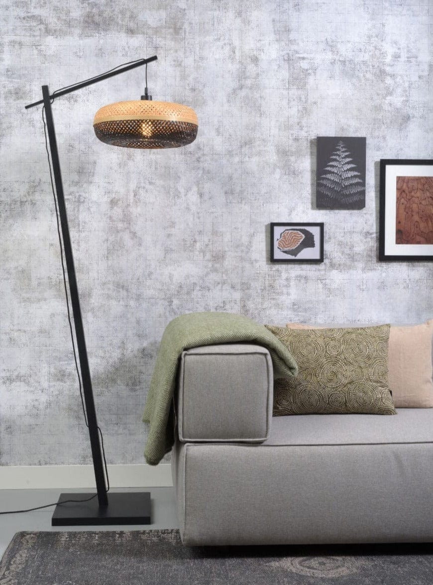 Good&Mojo Floor Lamp Small / Black Palawan Floor Lamp, Black/Natural, White or Natural