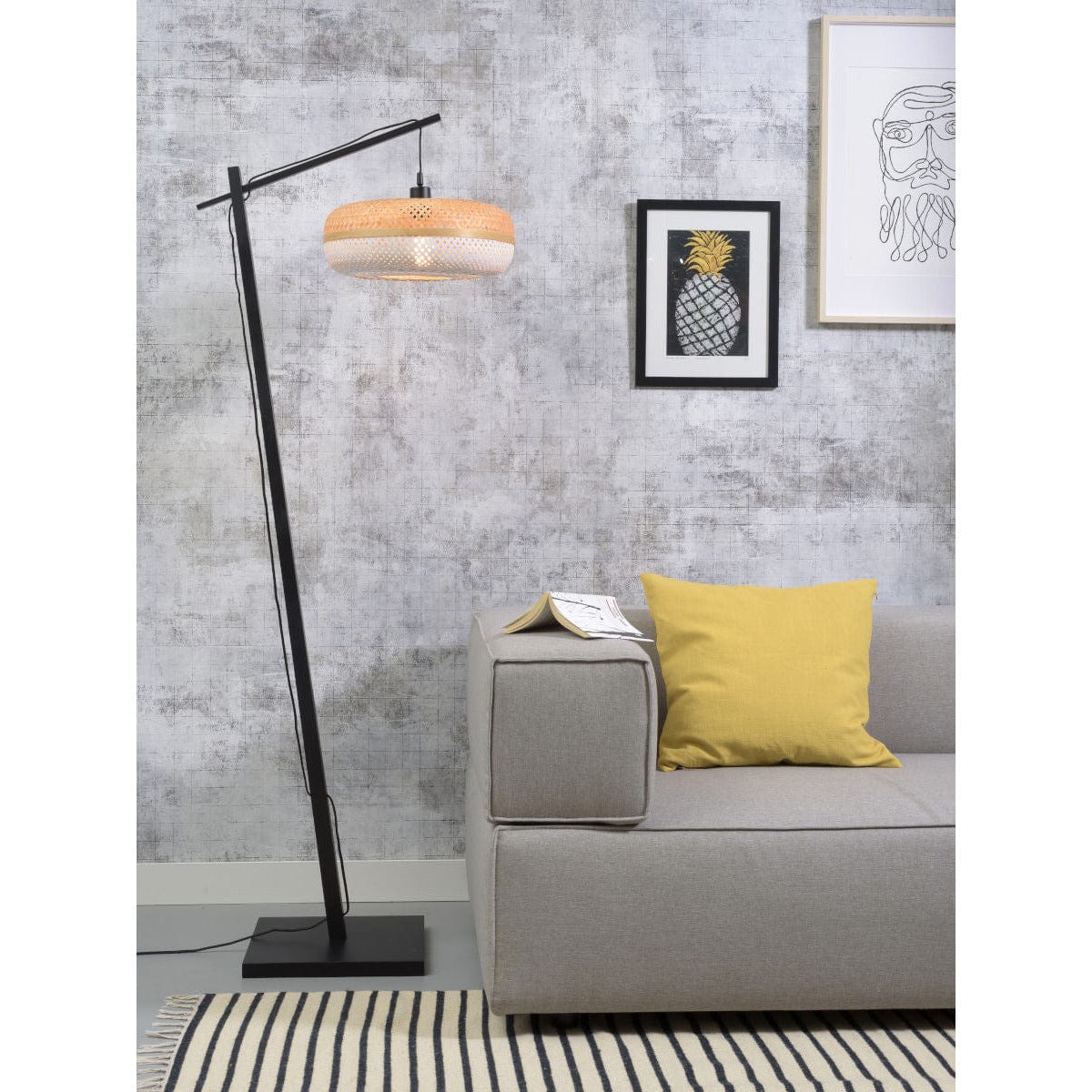 Good&Mojo Floor Lamp Small / White Palawan Floor Lamp, Black/Natural, White or Natural