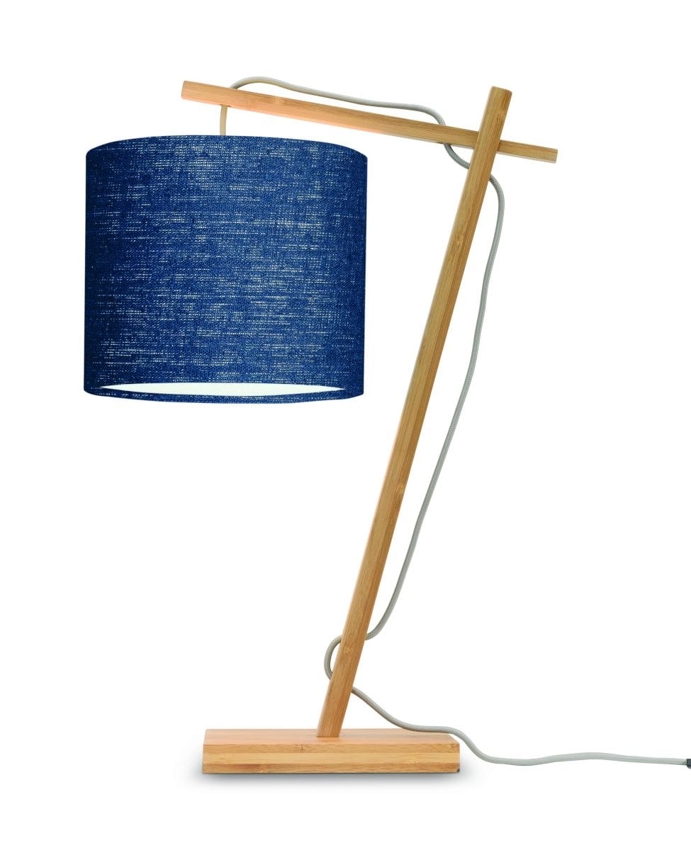 Good&Mojo Table Lamp Natural bamboo / Blue denim Andes Bamboo Table Lamp
