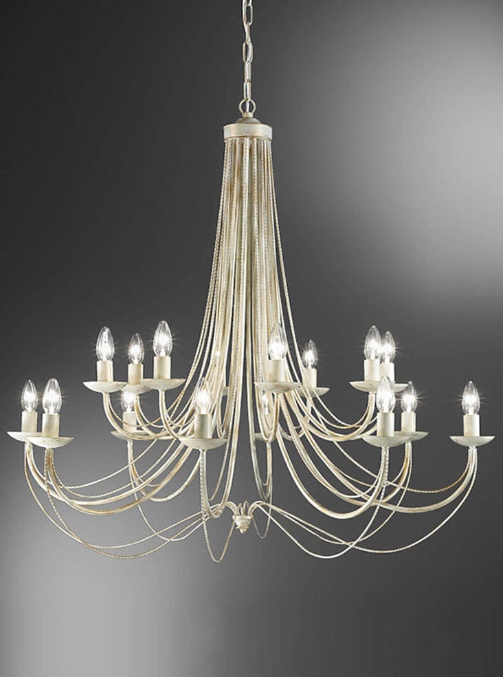 Heavenly Chandeliers Chandeliers Cream with hand painted gold Maypole 12 Chandelier, cream or black ironwork