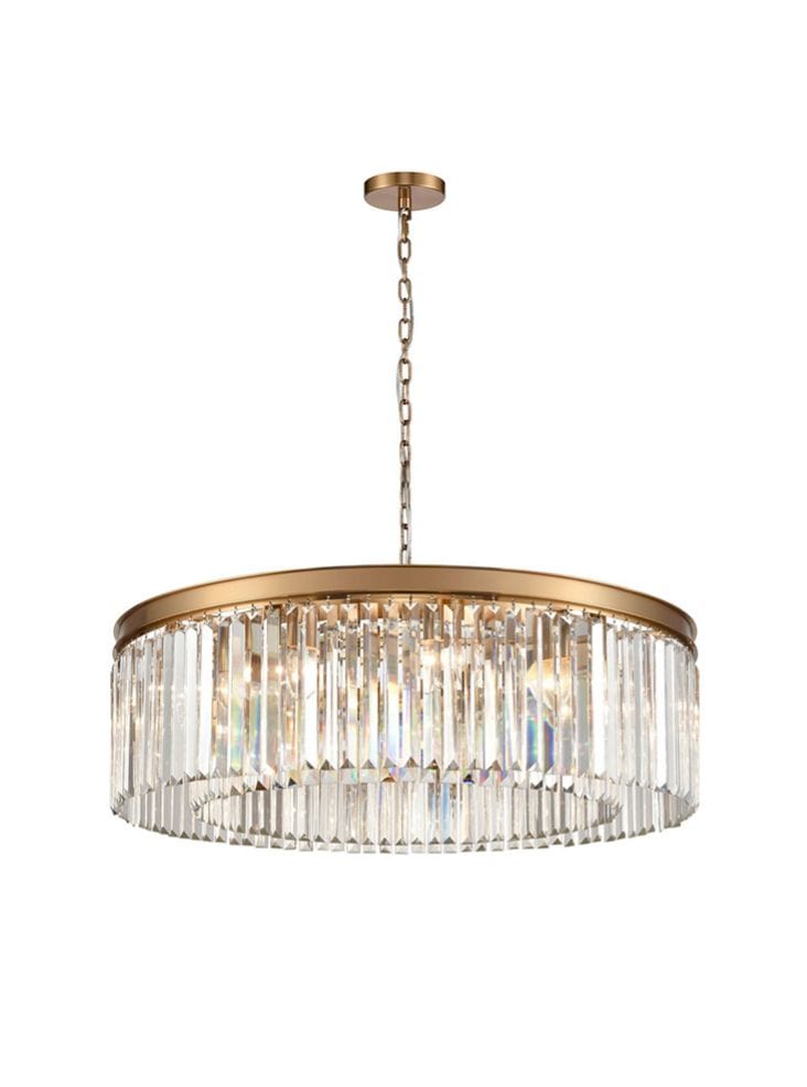 Heavenly Chandeliers Pendant lights Brushed brass Elegante Italian Crystal Pendant Light, 10 lights, brushed brass or matt black