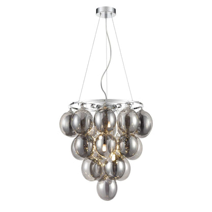 Heavenly Chandeliers Pendant lights Smoked with chrome finish Orb 4 Pendant Light, iridescent or smoked glass