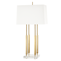 Rhinebeck Table Lamp, aged Brass or polished Nickel