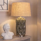 Hill Interiors Table Lamp Acantho Grey Ceramic Table Lamp with linen shade