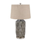 Hill Interiors Table Lamp Acantho Grey Ceramic Table Lamp with linen shade