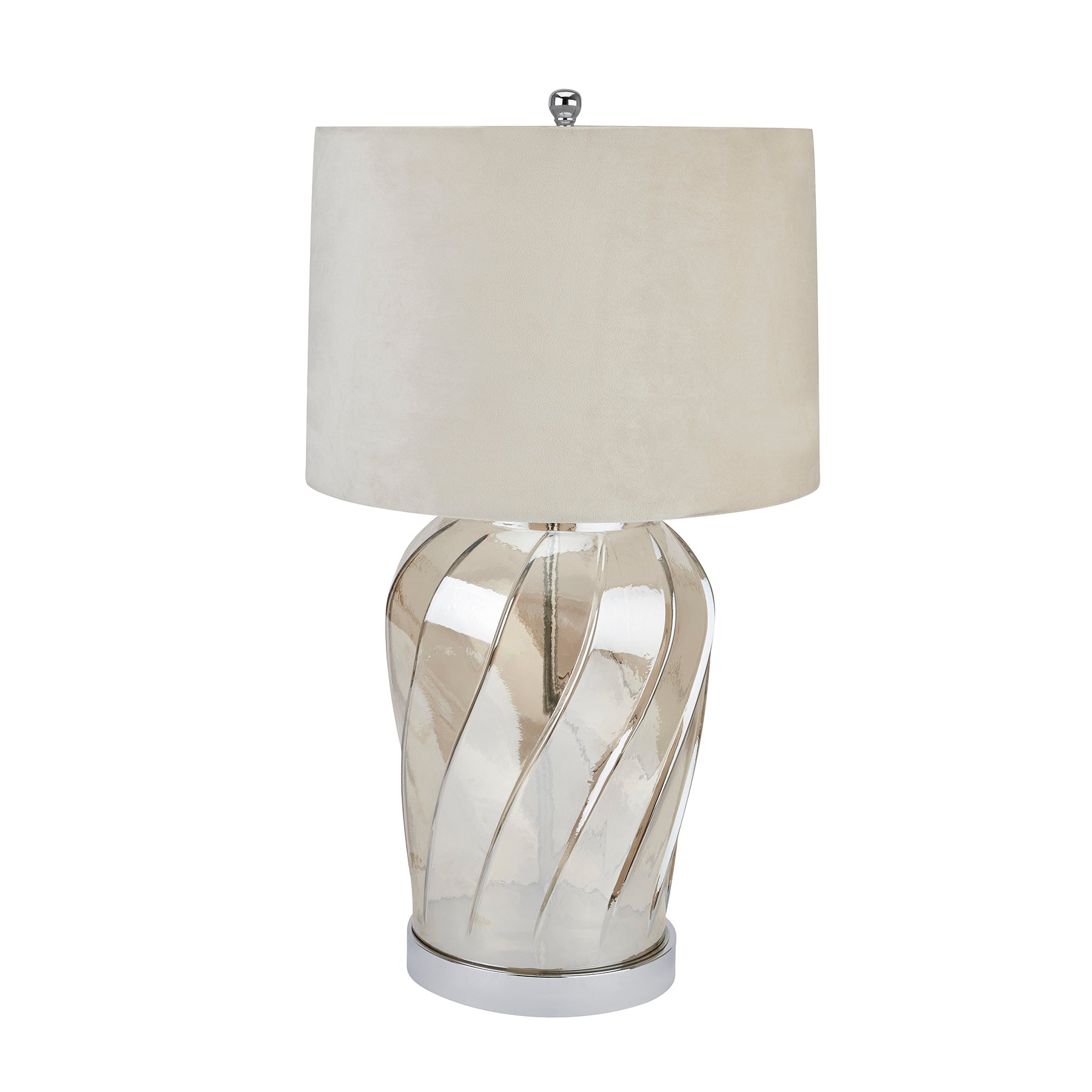 Hill Interiors Table Lamp Ambassador Metallic Glass Lamp With Velvet Shade