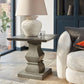Hill Interiors Table Lamp Athena Aged Stone Round Table Lamp With Linen Shade