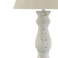 Hill Interiors Table Lamp Darcy Antique White Candlestick Table Lamp With Linen Shade