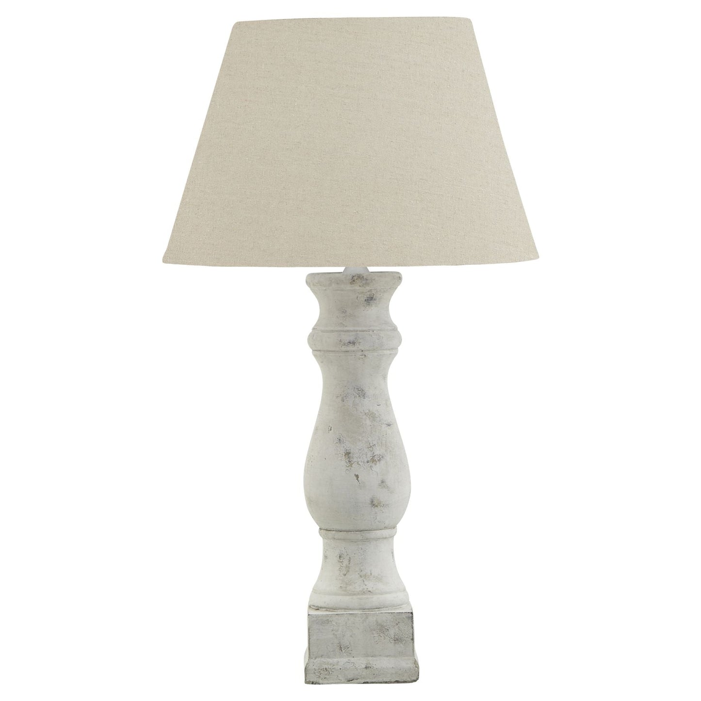 Hill Interiors Table Lamp Darcy Antique White Candlestick Table Lamp With Linen Shade