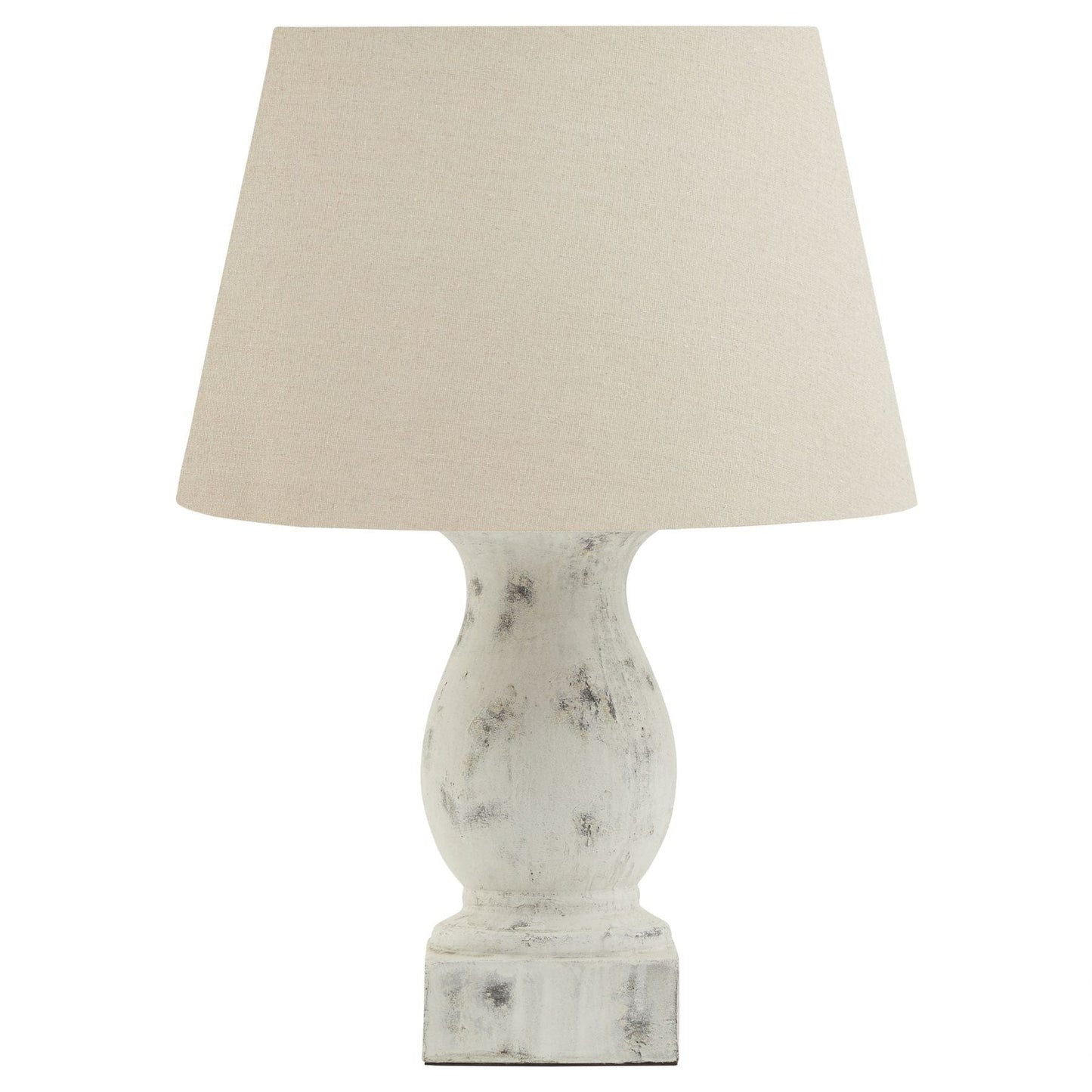 Hill Interiors Table Lamp Darcy Antique White Pillar Table Lamp With Linen Shade