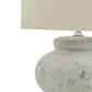 Hill Interiors Table Lamp Darcy Antique White Squat Table Lamp With Linen Shade