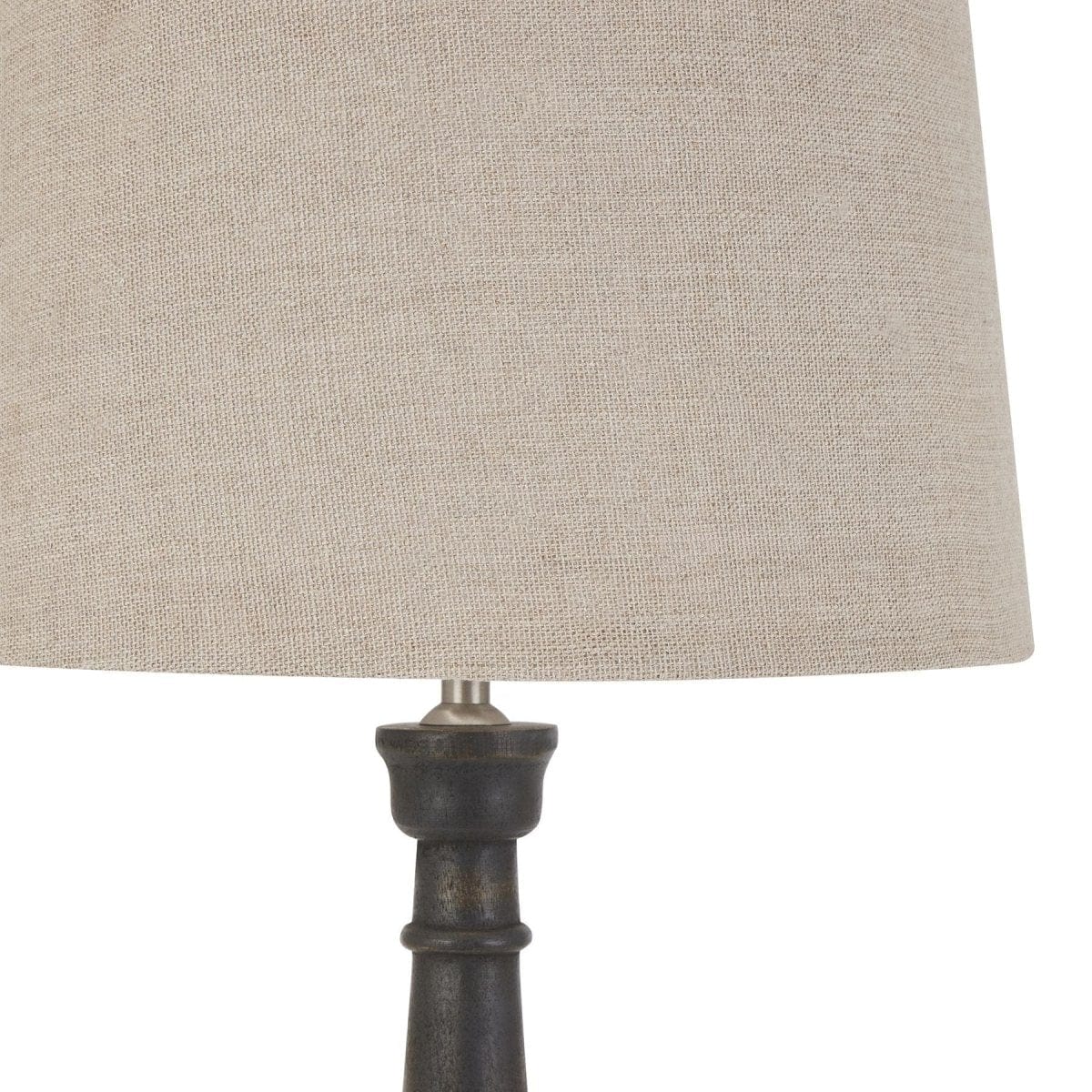 Hill Interiors Table lamp Delaney Grey Bead Candlestick Table Lamp with Linen Shade