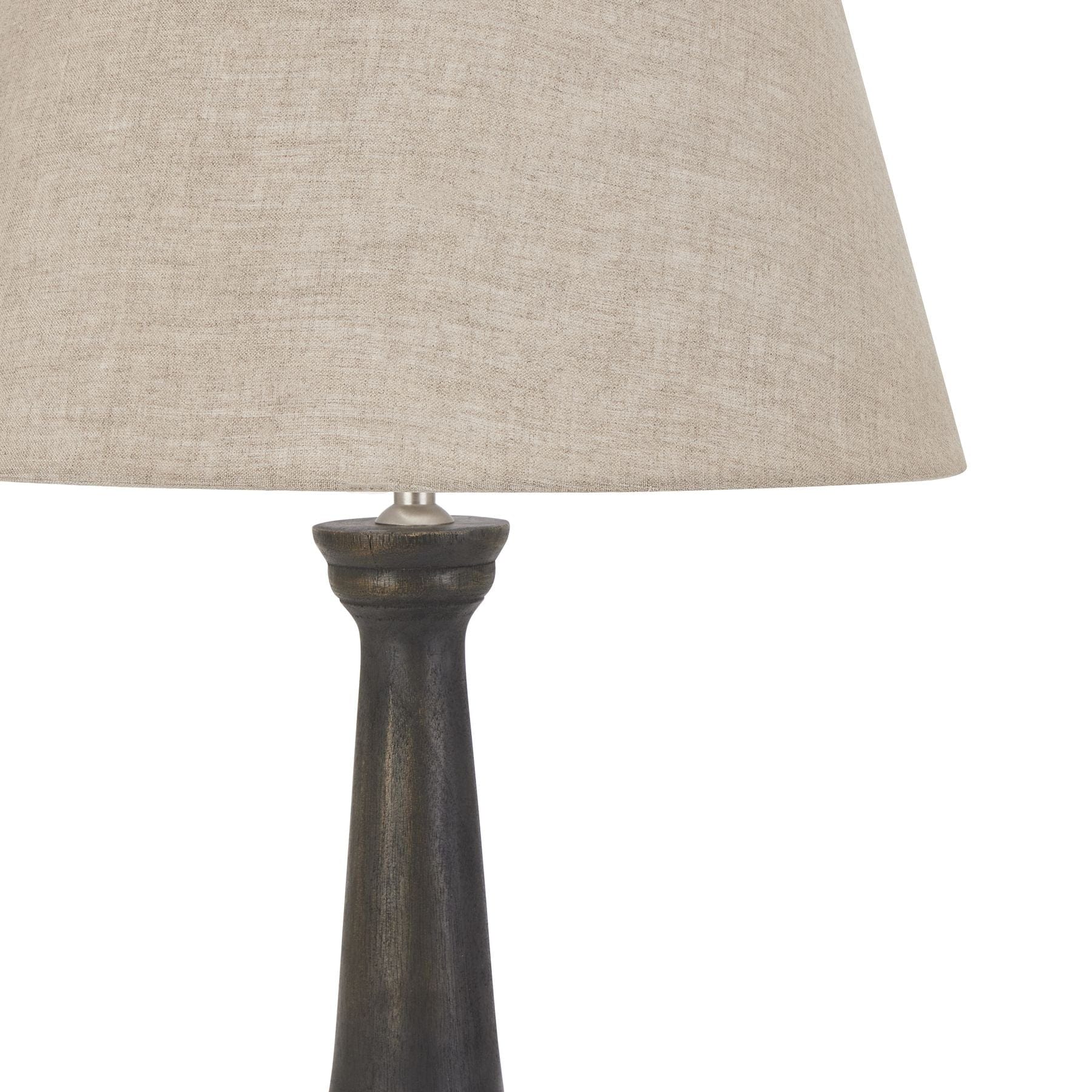Hill Interiors Table Lamp Delaney Grey Goblet Candlestick Table Lamp With Linen Shade