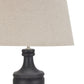 Hill Interiors Table lamp Delaney Grey Pillar Table Lamp With Linen Shade