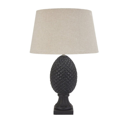 Hill Interiors Table lamp Delaney Grey Pineapple  Lamp With Linen Shade