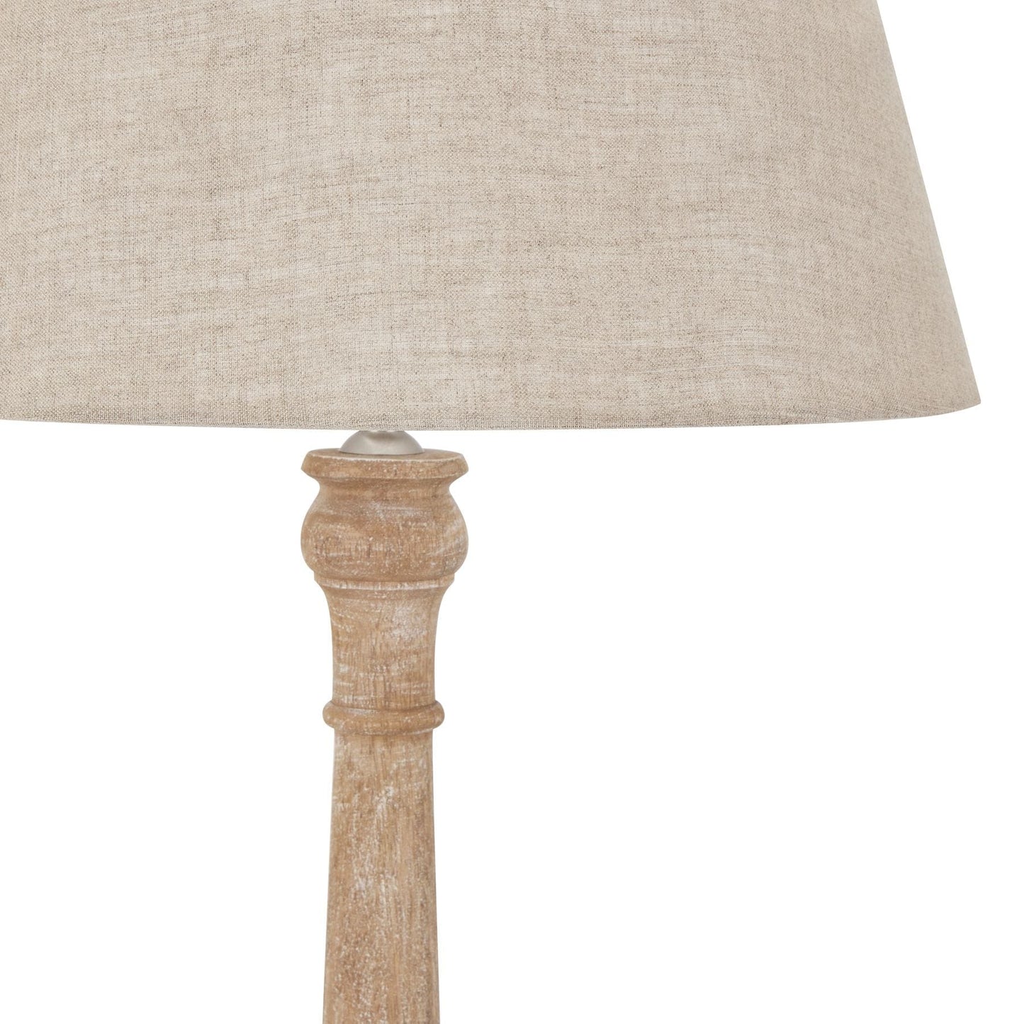 Hill Interiors Table Lamp Delaney Natural Wash Spindle Lamp With Linen Shade