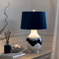 Hill Interiors Table Lamp Ice Shadows Table Lamp With Navy Blue Lampshade