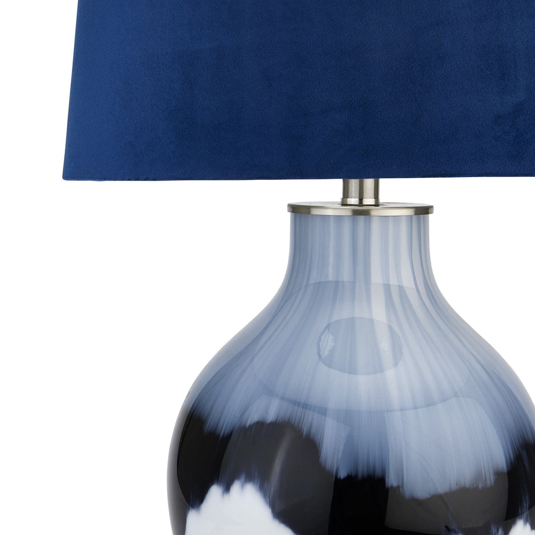 Hill Interiors Table Lamp Ice Shadows Table Lamp With Navy Blue Lampshade