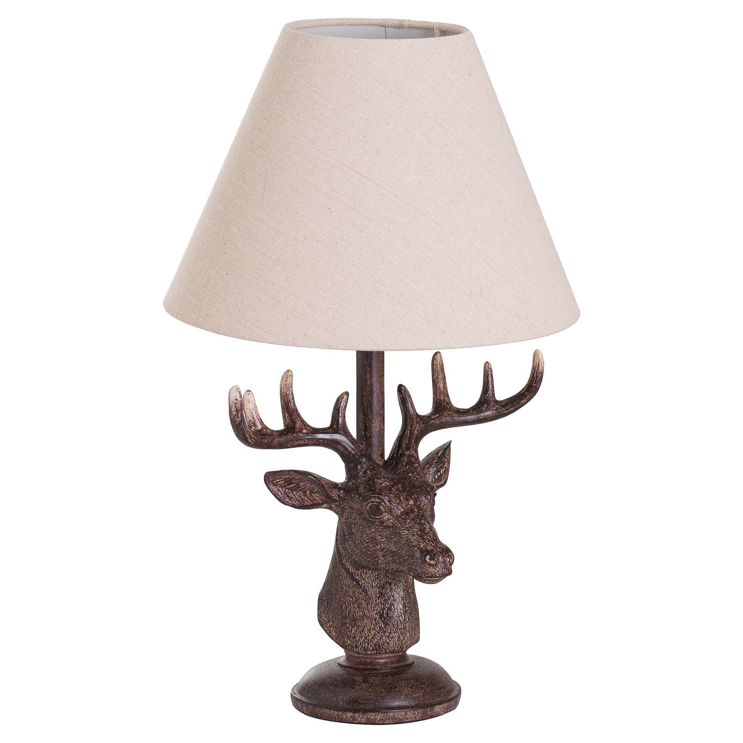 Hill Interiors Table Lamp Stag Head Table Lamp With Linen Shade