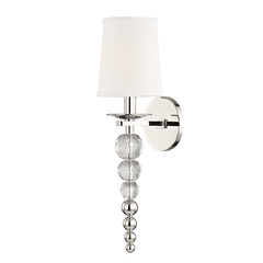 Persis Crystal Wall Light, aged brass or polished nickel
