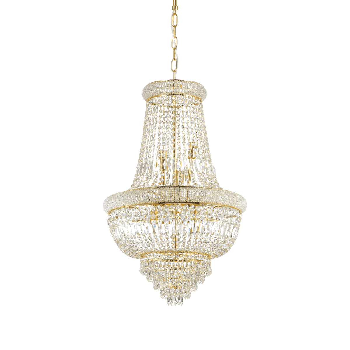 Ideal Lux Lighting Chandeliers 24 flames (SP24) / Brass Dubai Crystal Chandelier