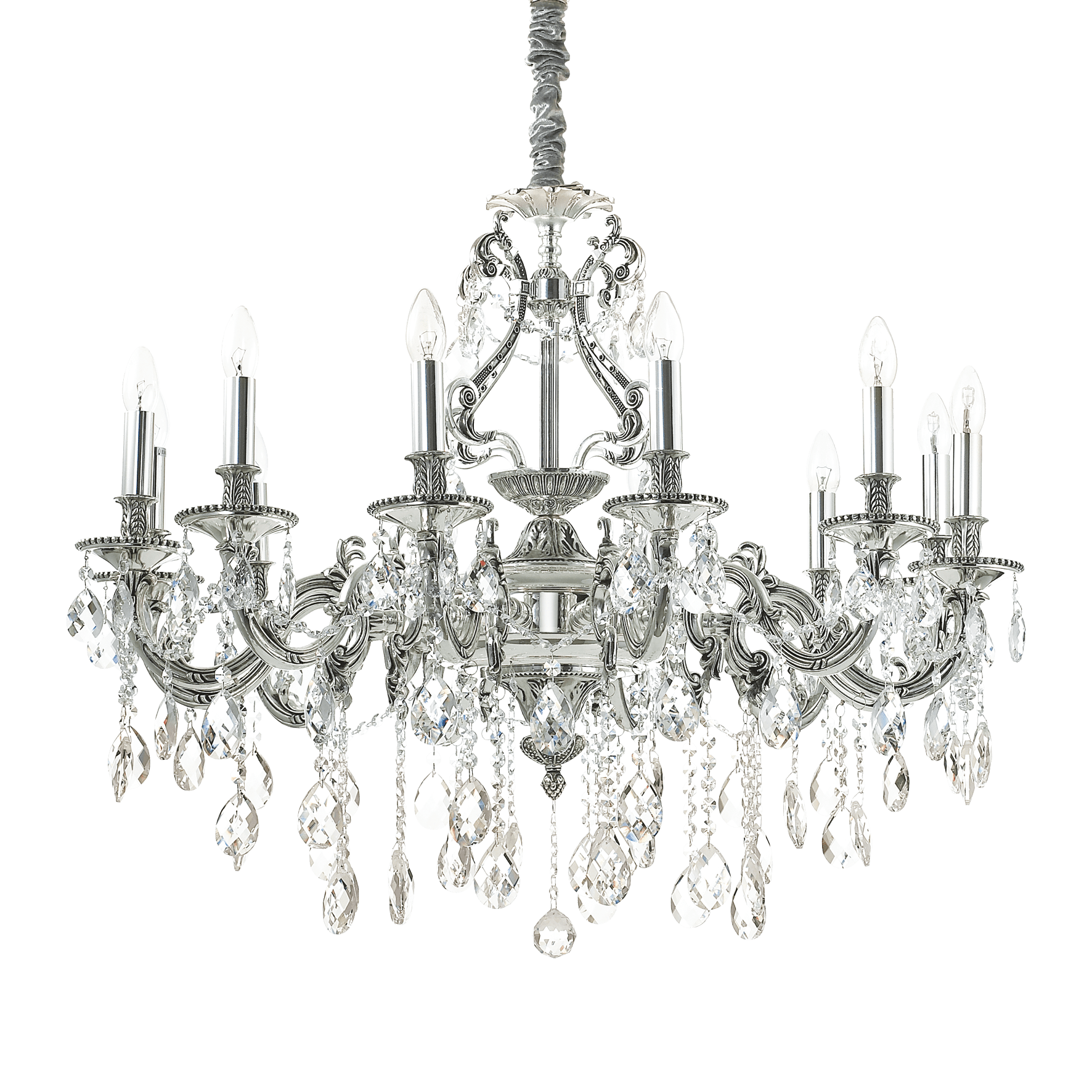 Ideal Lux Lighting Chandeliers Antique silver Mona Lisa Crystal Chandelier