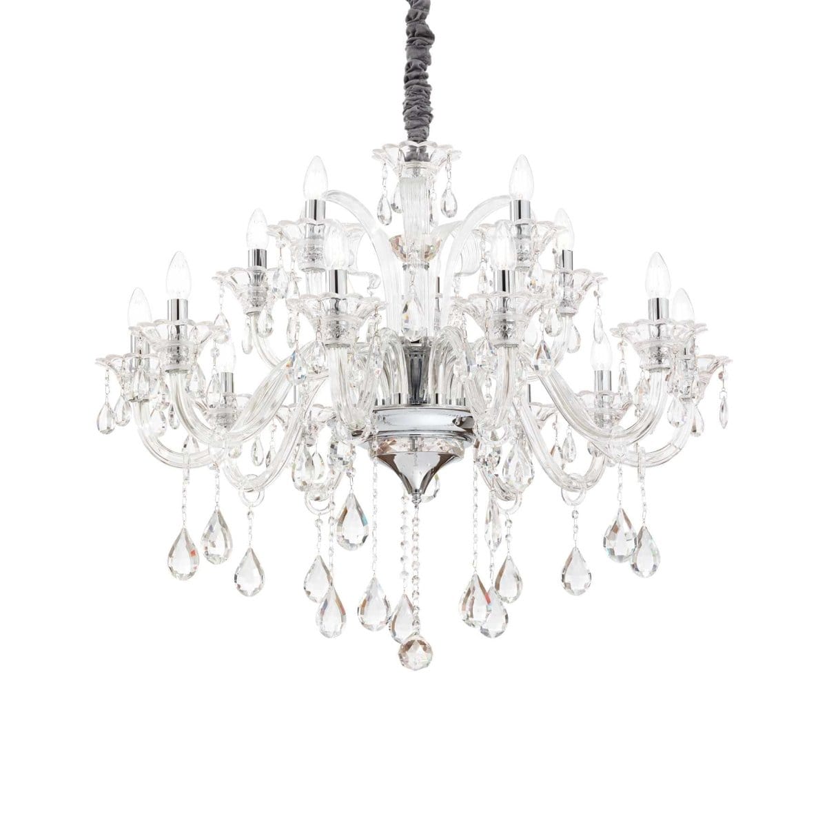 Ideal Lux Lighting Chandeliers Clear Colossal Crystal Chandelier