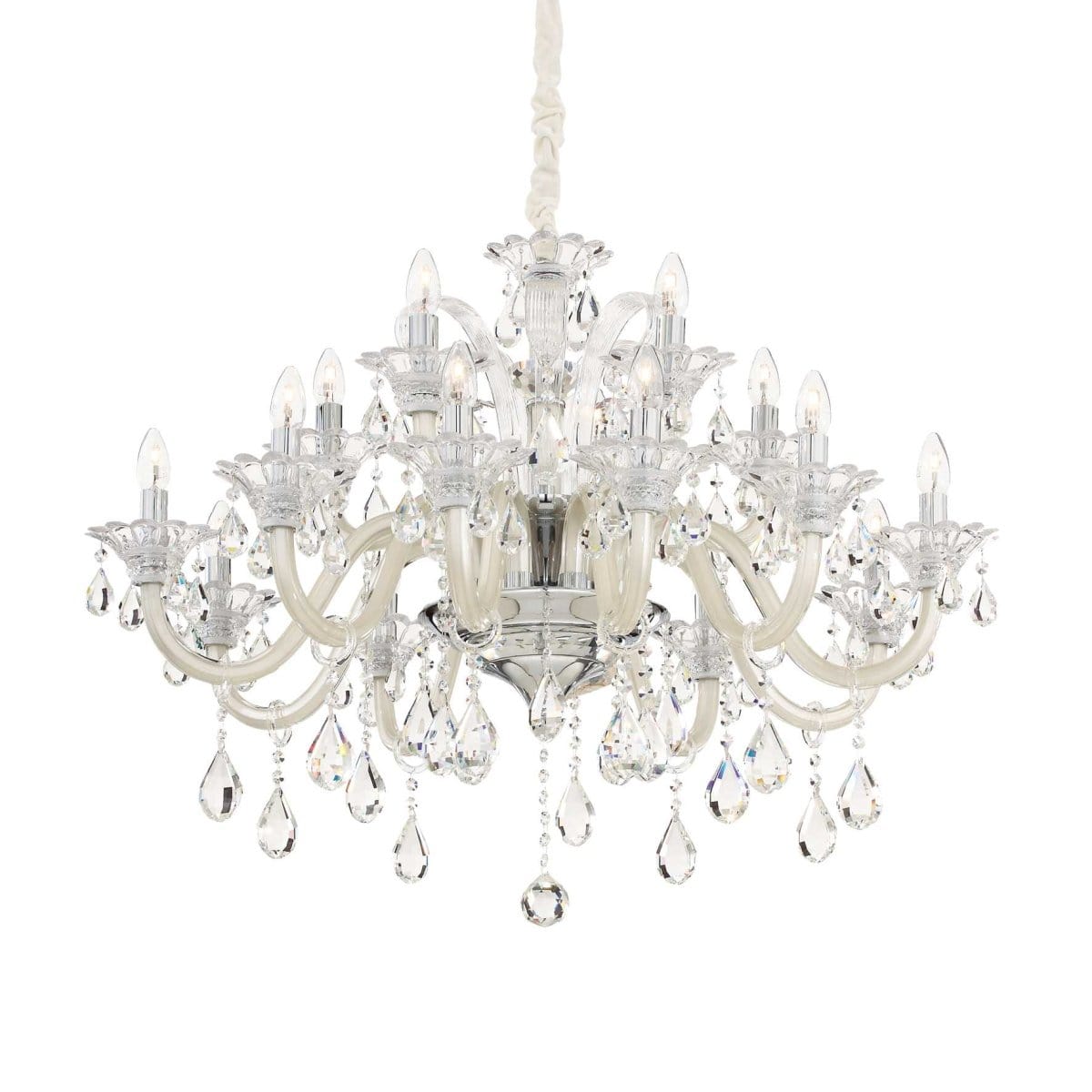 Ideal Lux Lighting Chandeliers Ivory Colossal Crystal Chandelier