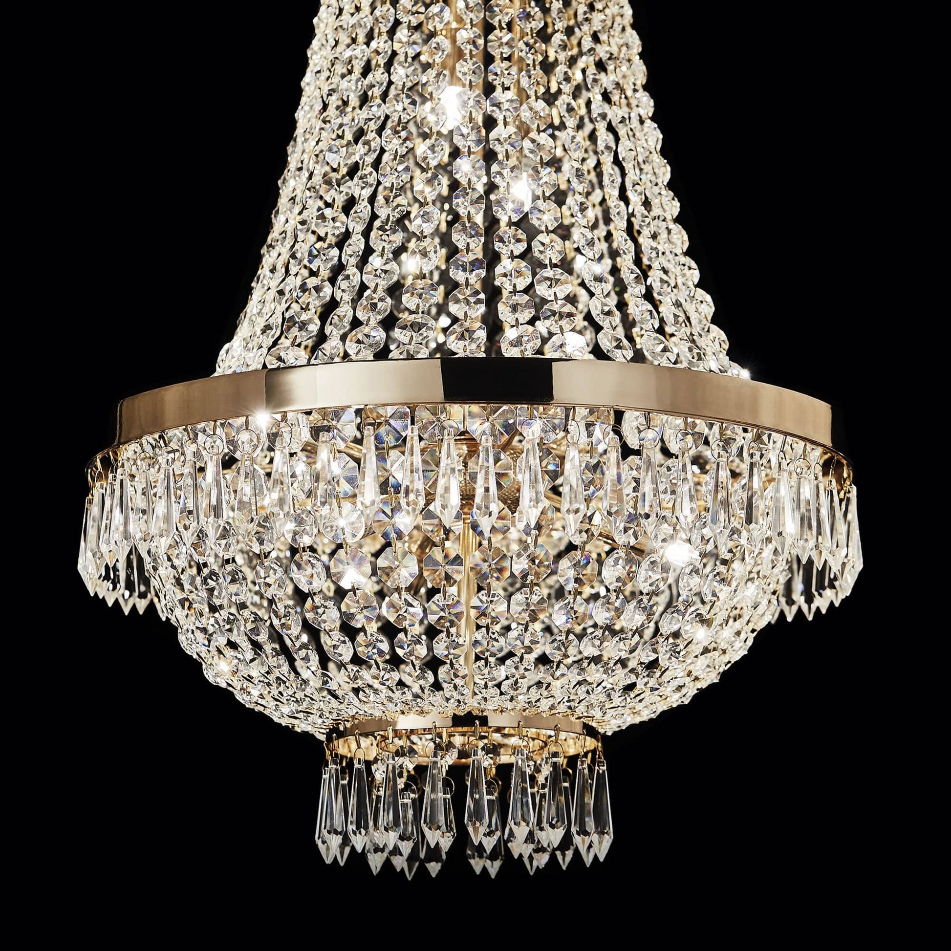 Ideal Lux Lighting Pendant lights Gold Caesar Crystal Chandelier
