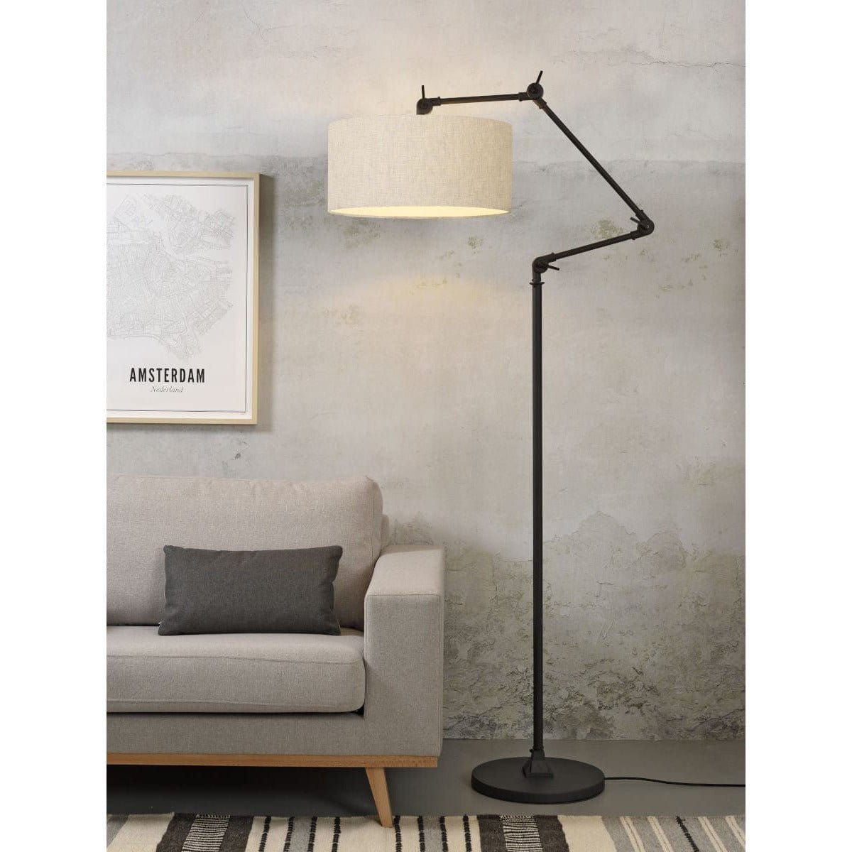 It's About RoMi Floor Lamp Black/Linen Light Amsterdam Floor Lamp