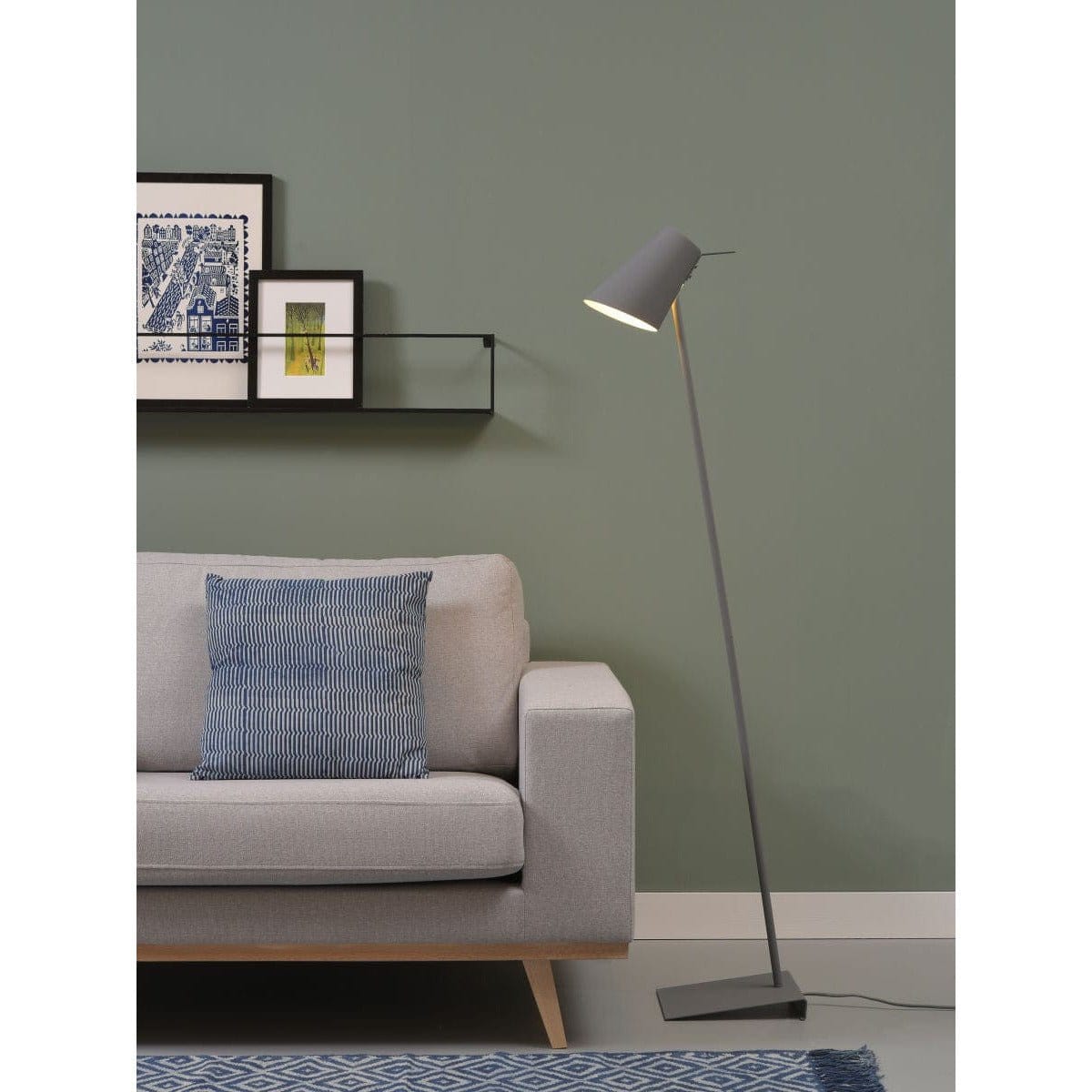 It's About RoMi Floor Lamp Cardiff Rubber Finish Floor Lamp, white, grey or black