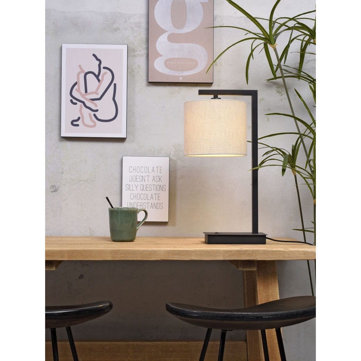 It's About RoMi Table Lamp Black/Linen Light Boston Table Lamp, various shade colours