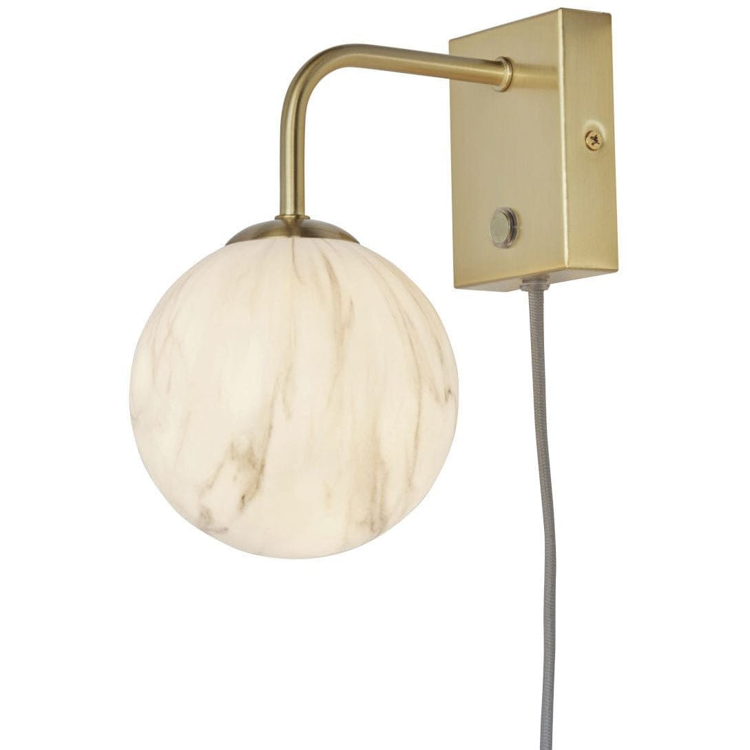 It's About RoMi Wall Lights Carrara Globe Wall light, white marble print and black or gold